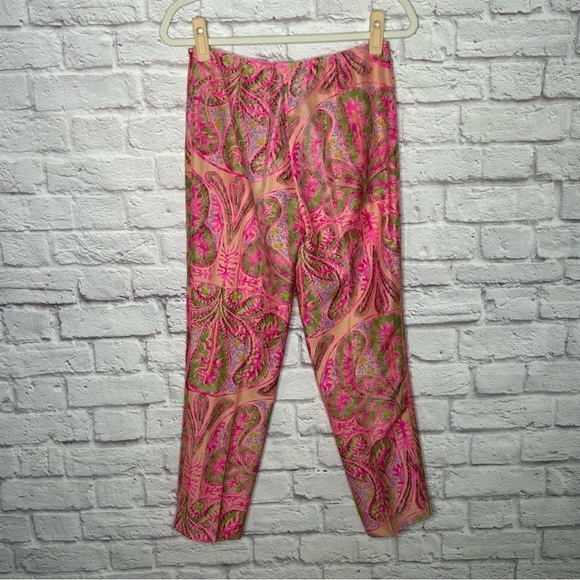 Ralph Lauren Black Label Paisley Print Silk Trousers - Picture 5 of 15